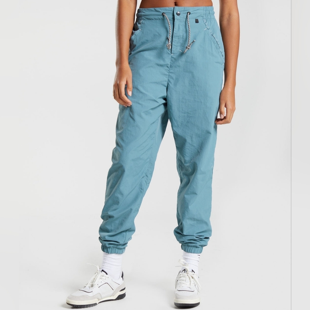 Gymshark Retake Track Joggers Nylon Teal Blue Size Small